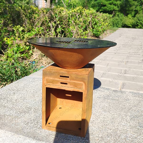 Black Disposable Barbeque Corten With Removable Center